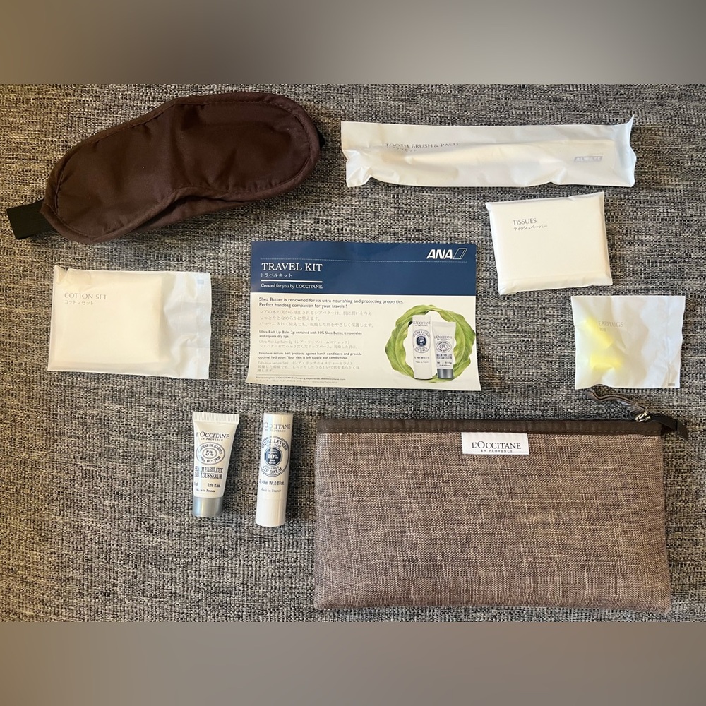 L'OCCITANE Travel Brown Toiletry Bag with accessories - Picture 3 of 3